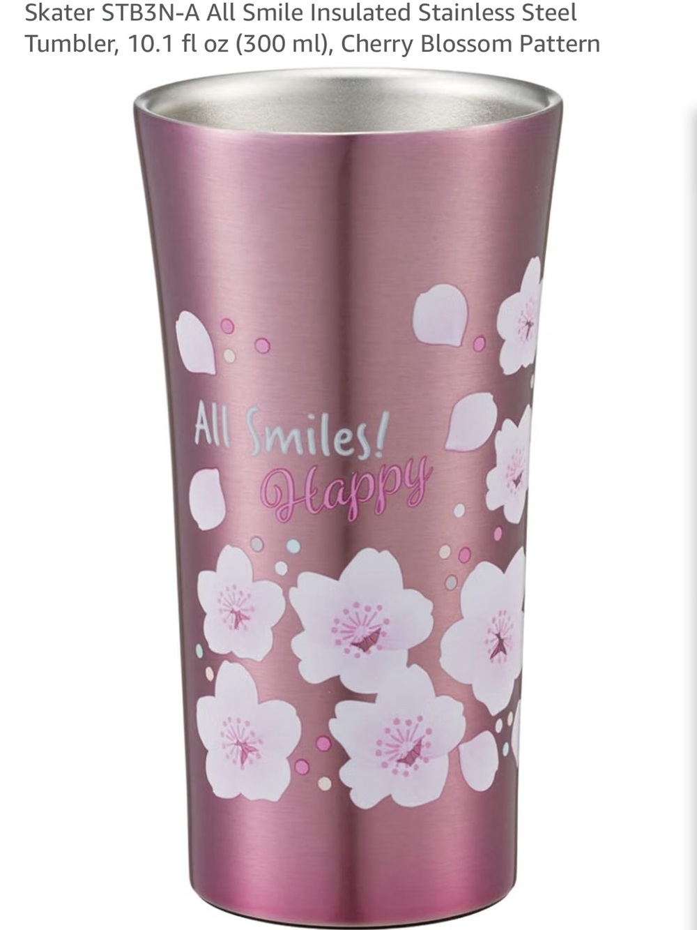 Cherry Blossom Stainless Steel Tumbler - Pink